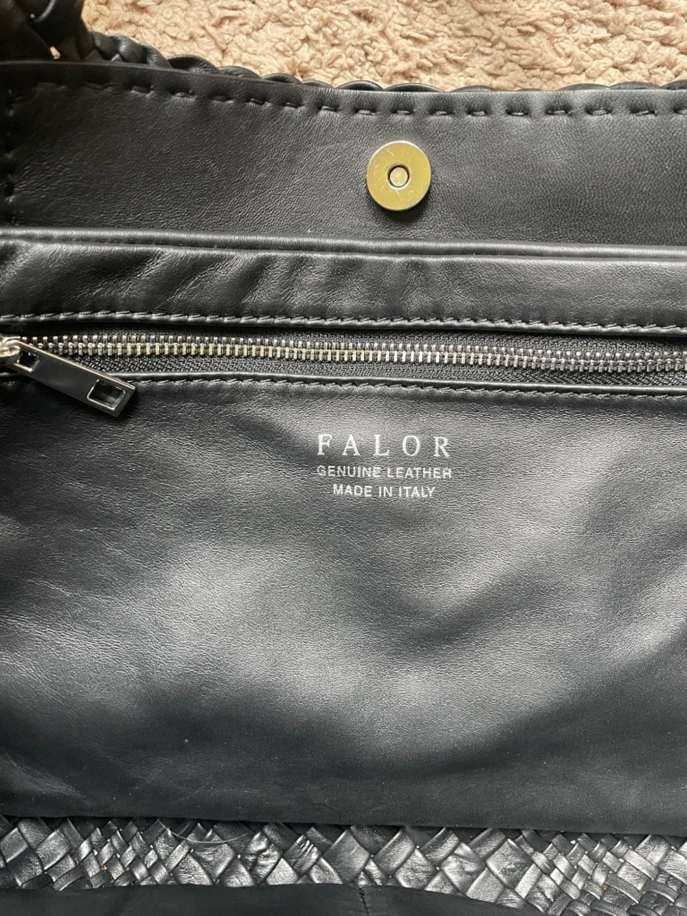 Falor Leather Woven Tote - NEW